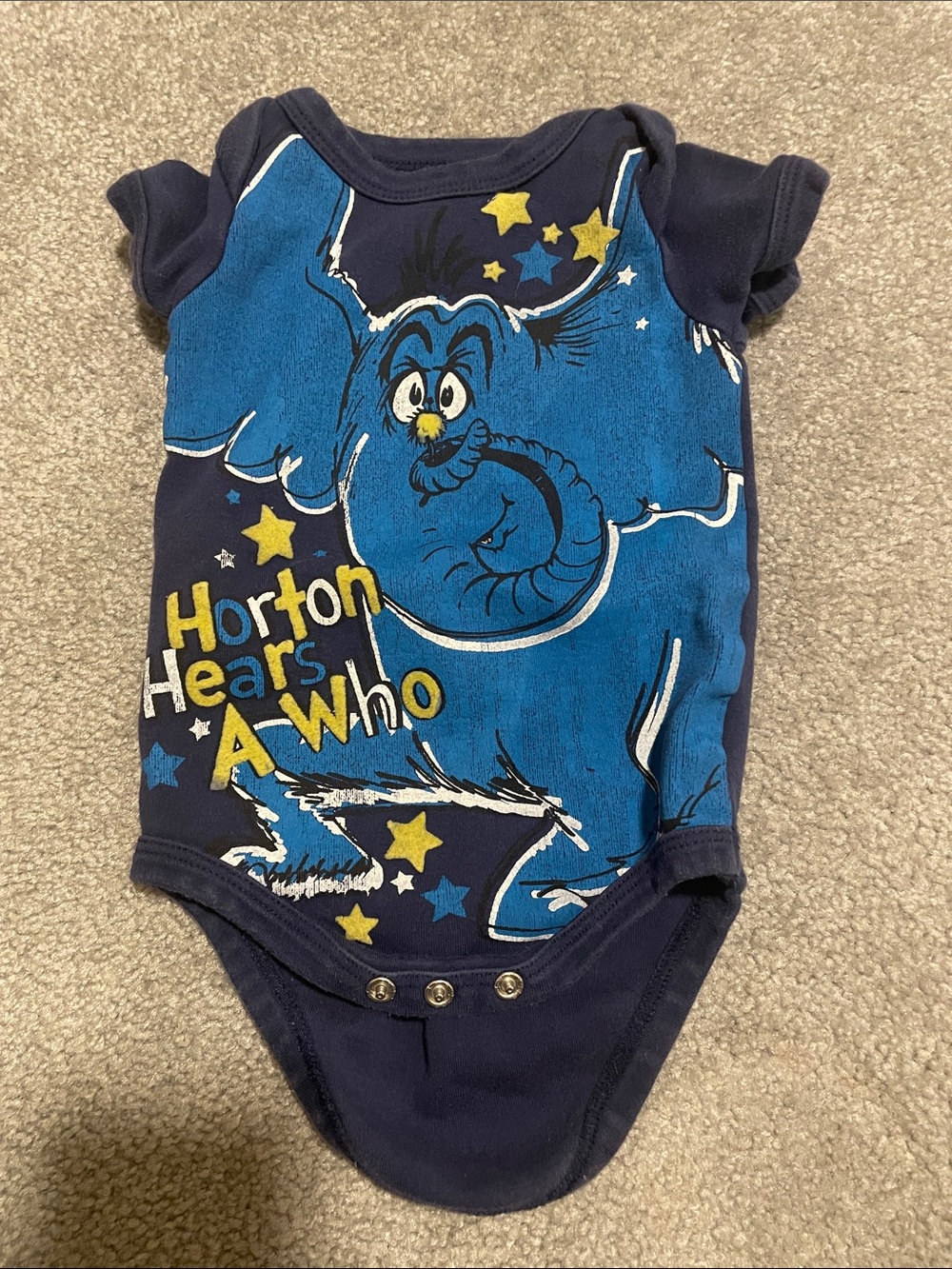 Dr. Seuss Horton Hears a Who Navy Blue Baby One-Piece
